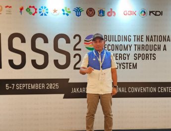 Ketua KONi Sulbar, Syamsul Samad saat menghadiri Rakernas KONI/ISSS 2025