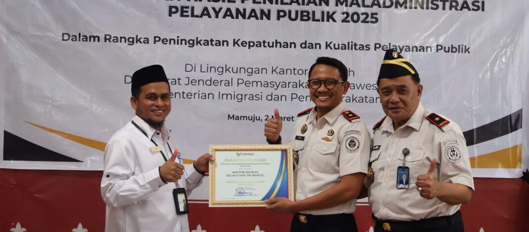 Bukti Layanan Berkualitas, Imigrasi Mamuju Sabet Predikat “Sangat Baik” Penilaian Ombudsman RI